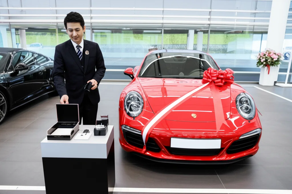 ポルシェ納車セレモニーの様子