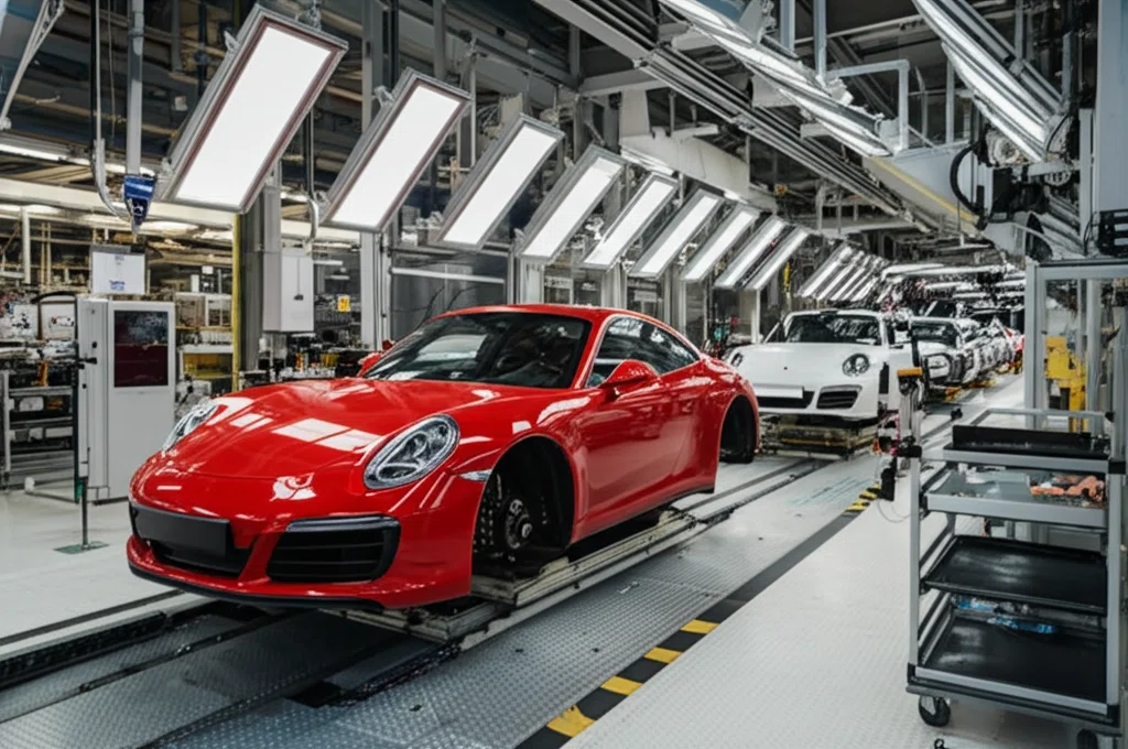 ポルシェ工場の生産ライン