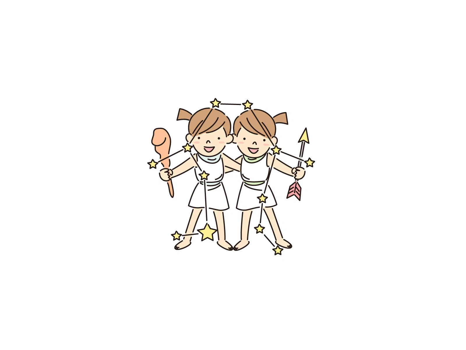 イラストAC・フリーイラスト情報 星座イラスト 双子座と蟹座 ｜bloom