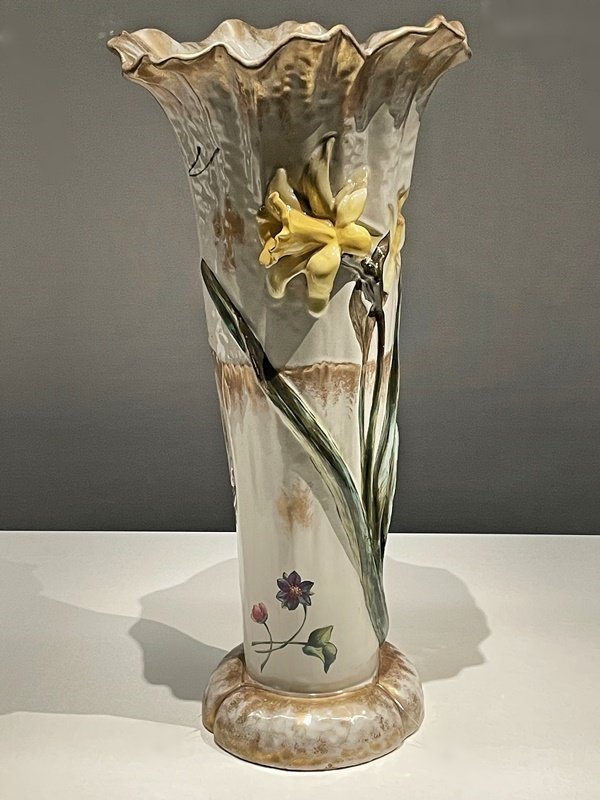 新品ガレー風花瓶,グラデーションガラス花瓶 風景画デザイン