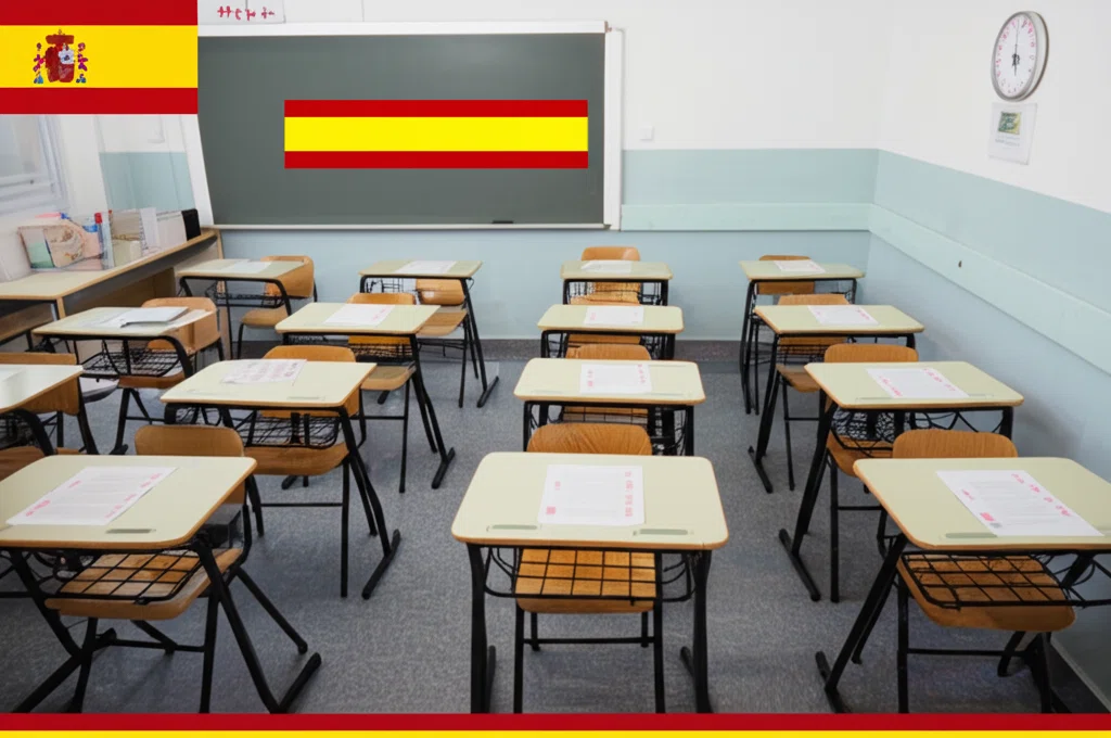 DELEの試験会場の様子とスペイン語学習者