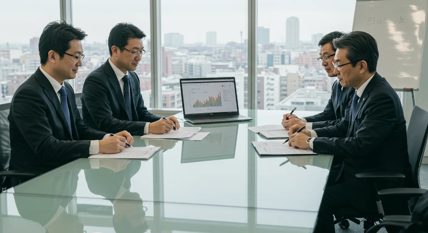 M&A取引の様子を表す会議シーン