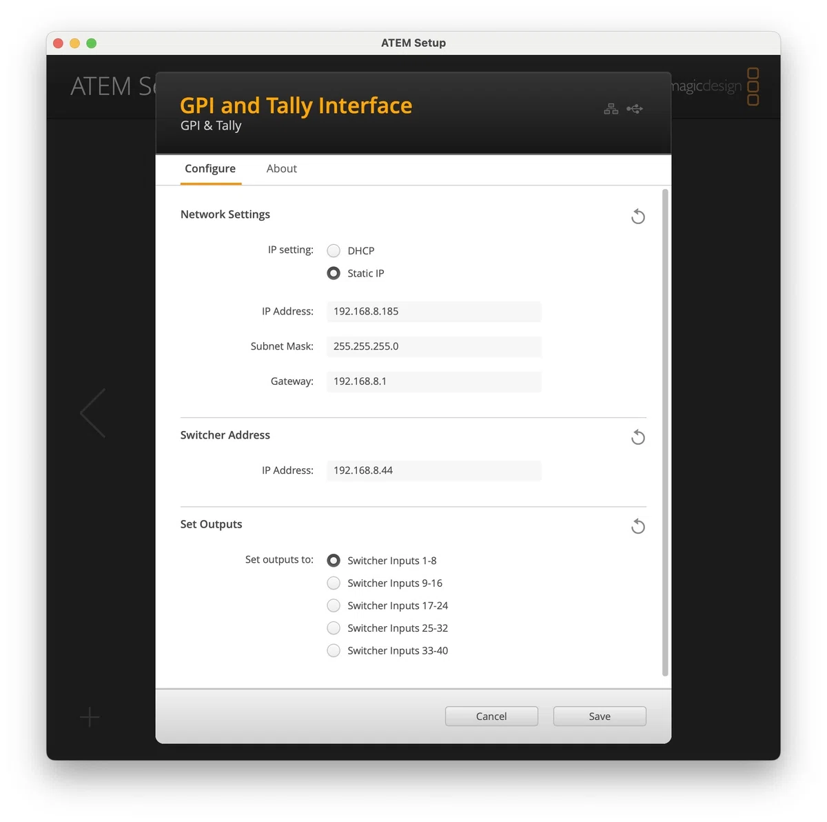 Tally Setup Interface Image 「GPI and Tally Interface」を試す 〜Hollyland Wireless Tally Sytemの合成問題に対処できる ...