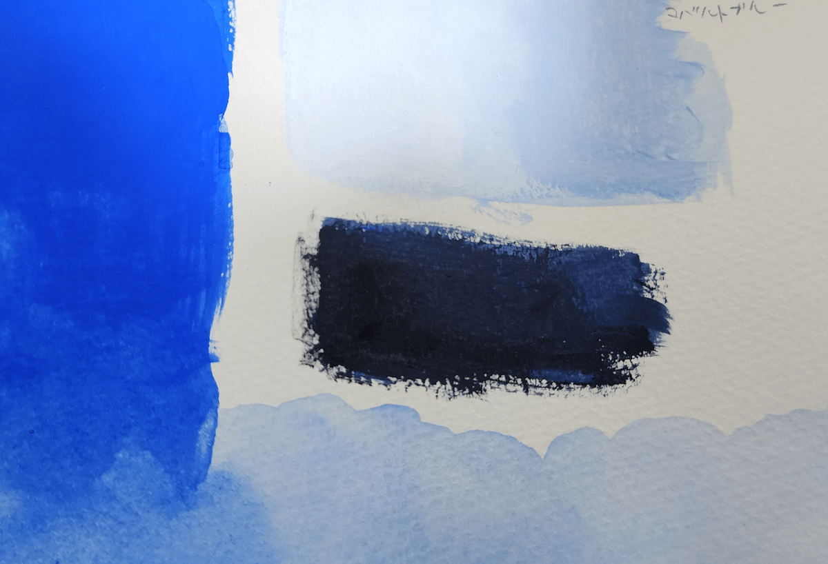 アクリル画 青系の色合い acrylic-paint-vibrant-blue-and