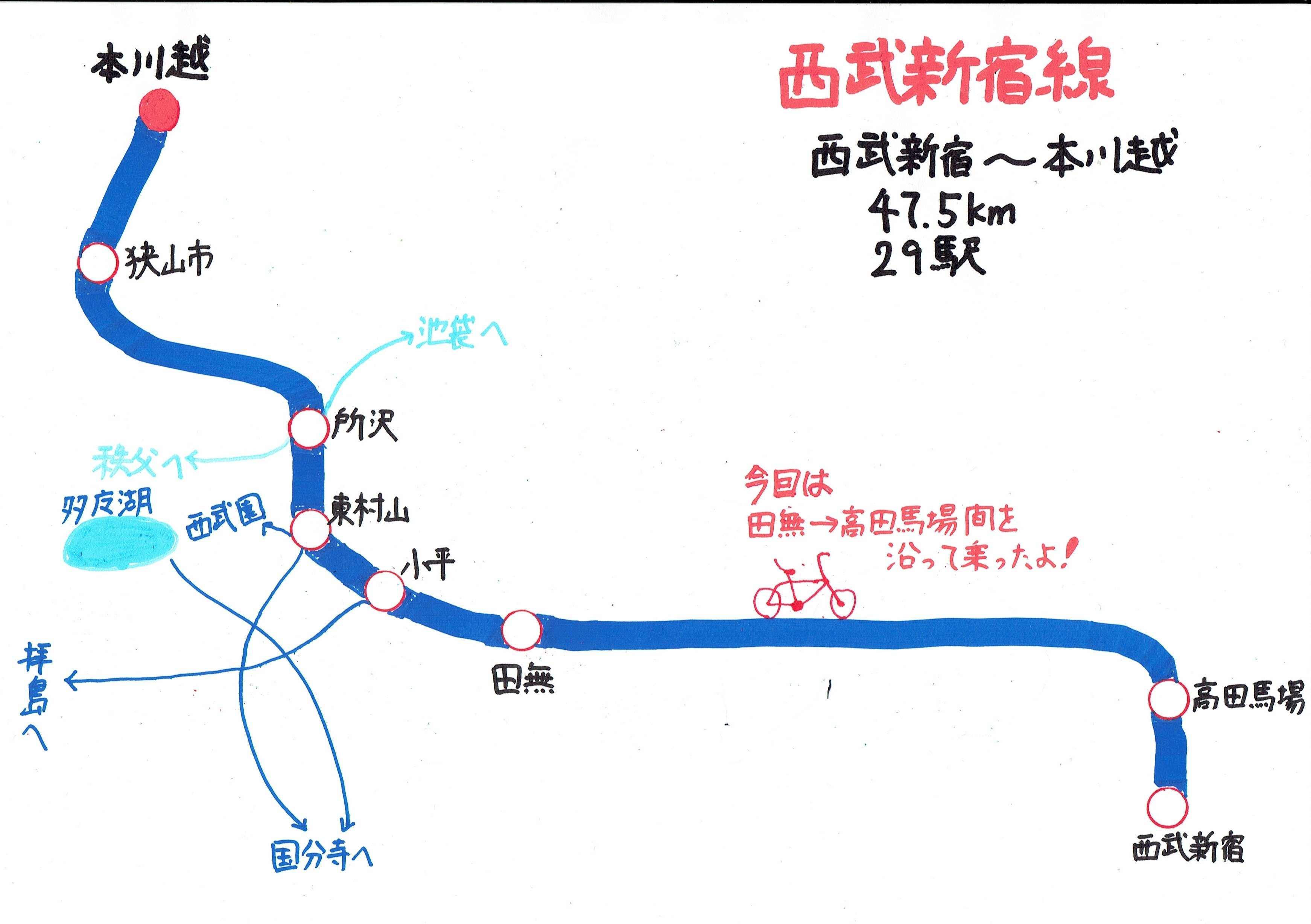 西武新宿線沿線をおりたたみ自転車で辿ってきた。｜しまたか