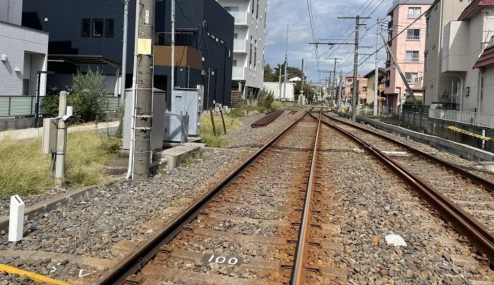 京成金町線の単線の様子