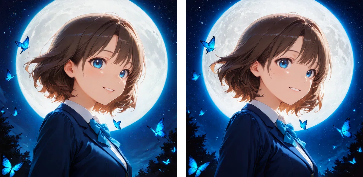 Detailer girl face eye vs Hires.fix