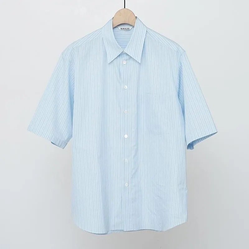 k*c様 AURALEE ストライプ 半袖シャツ サイズ3 AURALEE / SUVIN HIGH COUNT CLOTH STRIPE HALF SLEEVED SHIRT