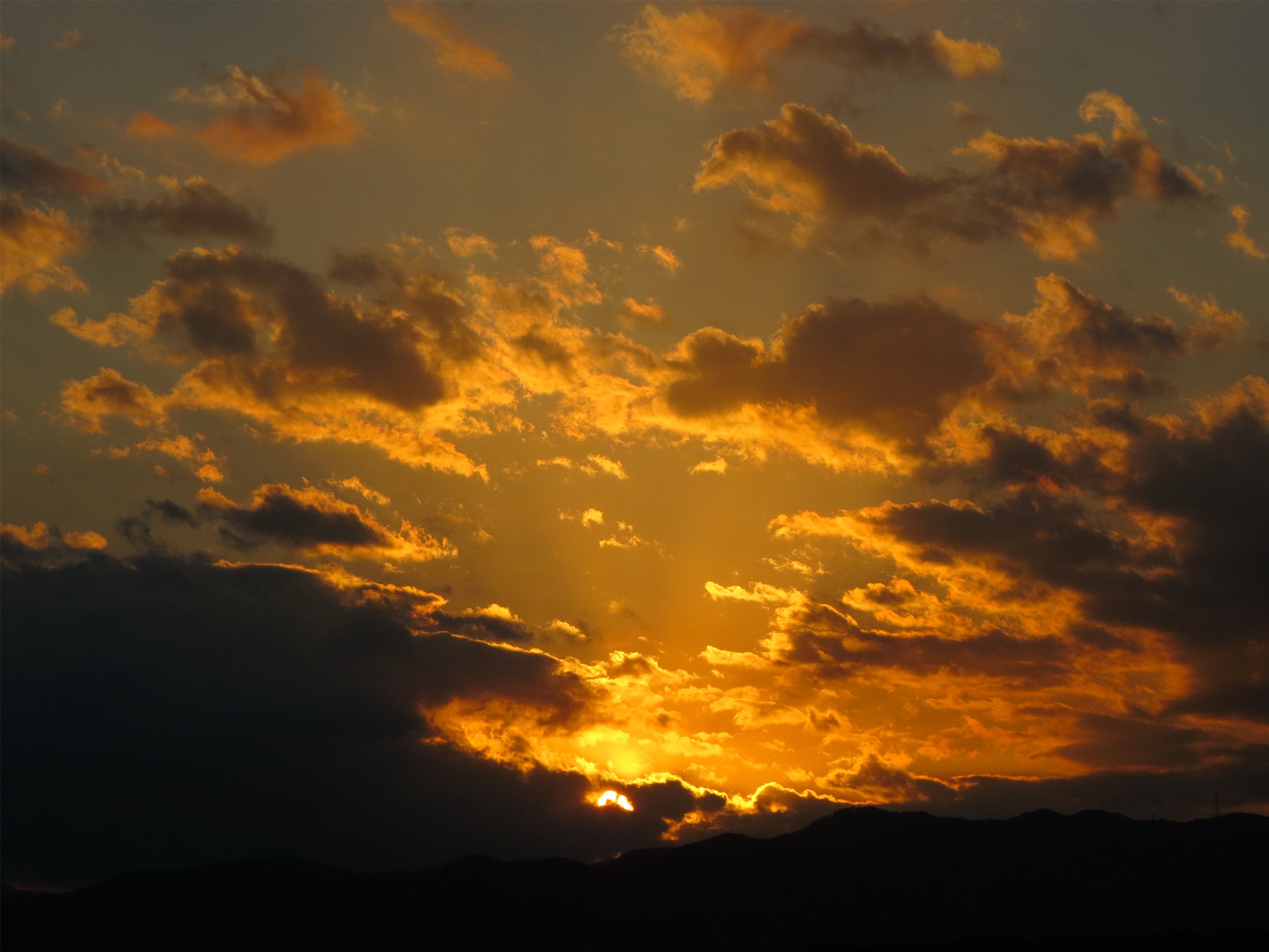 応募写真×ショートショート】金色の空の下で まさ様(夕焼け） 虹色創作