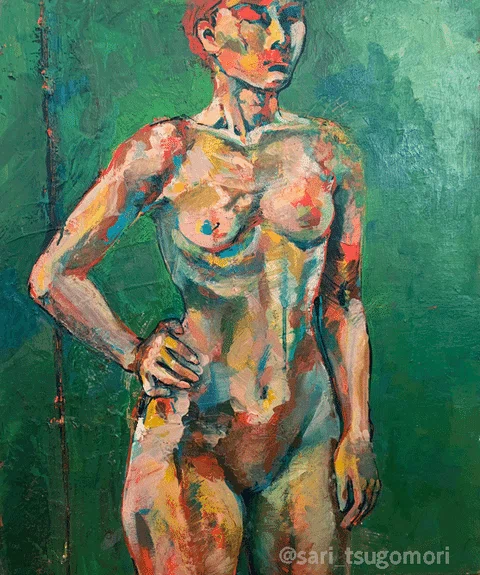 女性を描いた油絵
