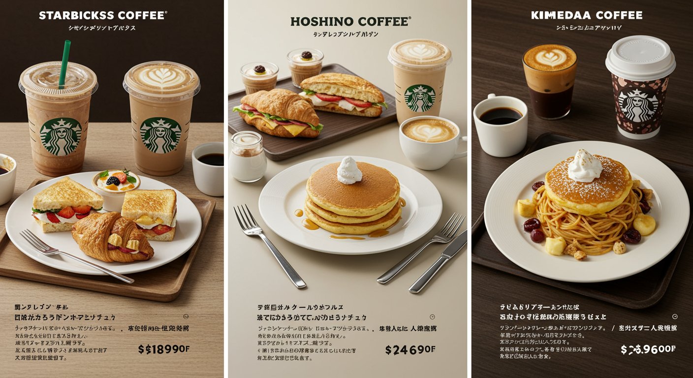 スタバ、タリーズ、コメダ珈琲　コーヒーセット カフェチェーン徹底比較！スタバ・星乃・コメダの居心地対決