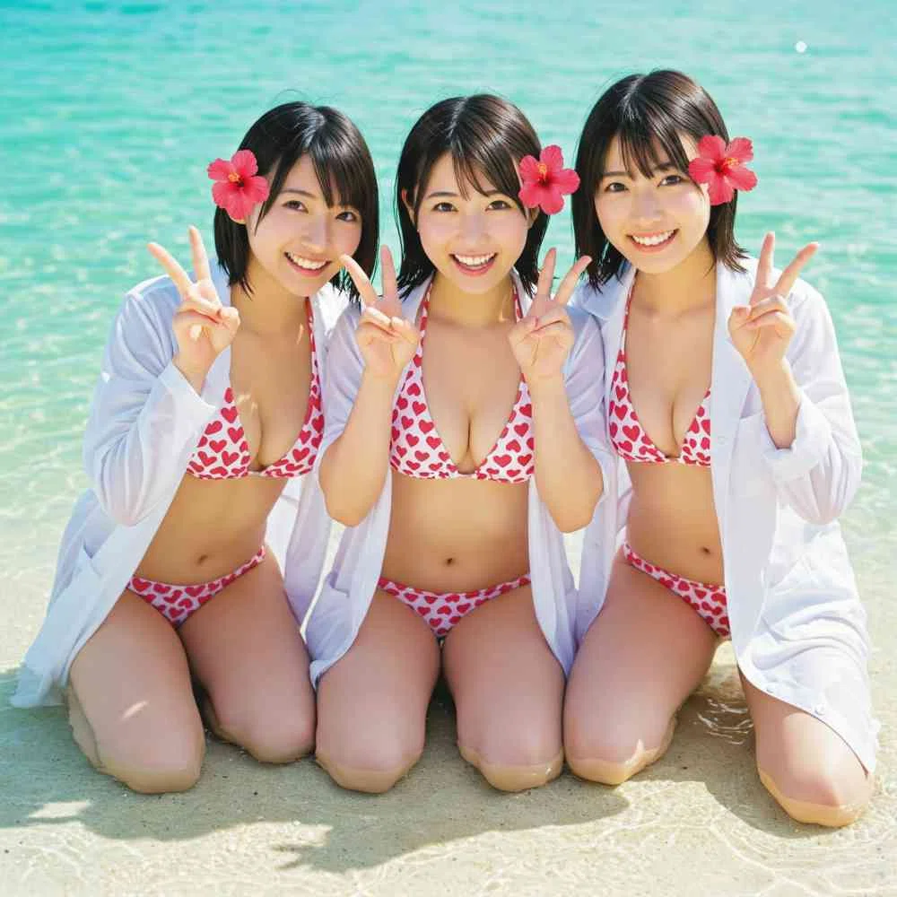 AI画像 （プロンプト/命令文）グラビア グラビアアイドル 水着（ビキニ） アイドル 美人 美女 モデル（Gemini)04