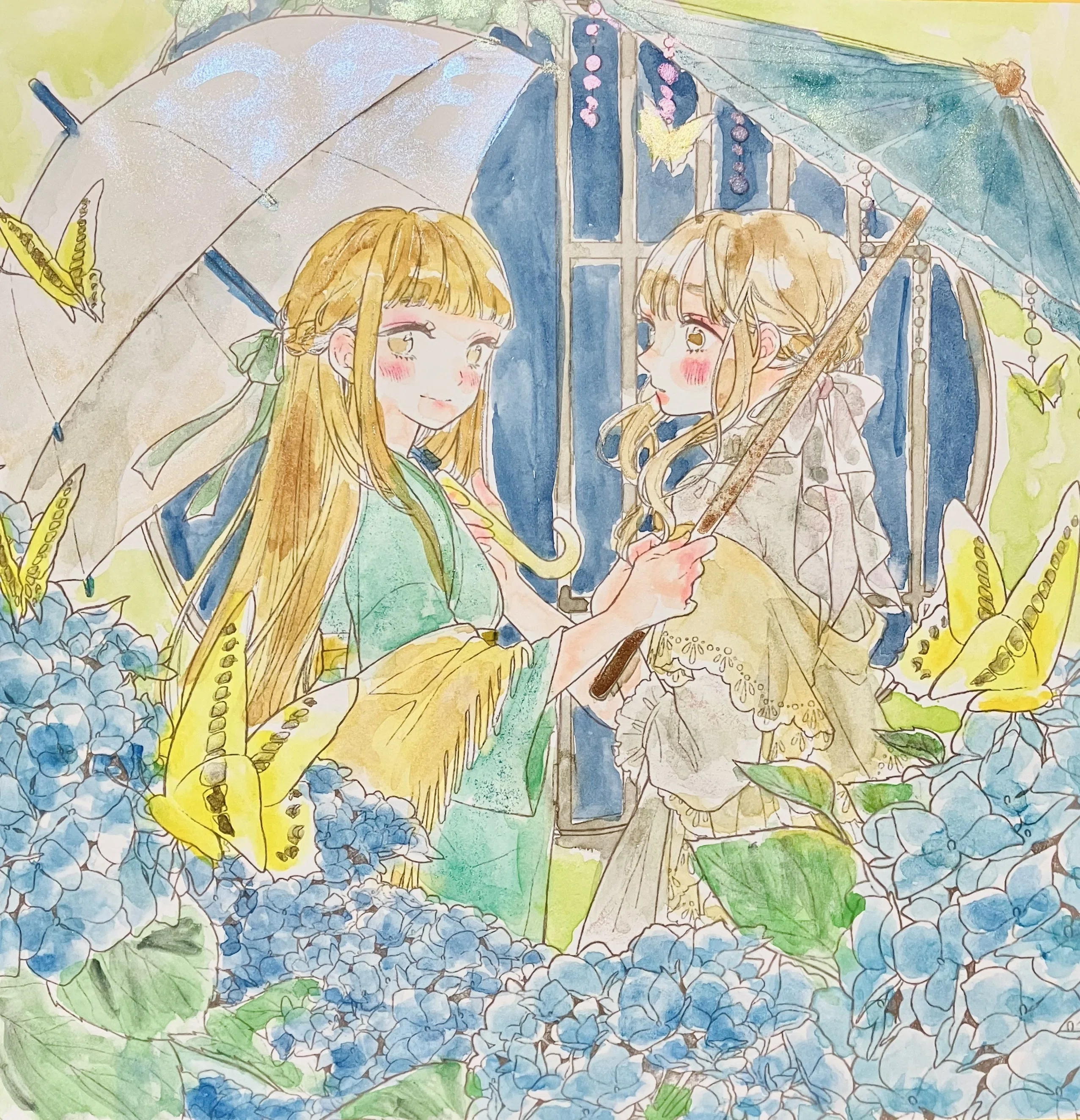 友風子 花笑み可憐な少女と美しい花のぬり絵(塗り絵記録⑦)｜えいみ