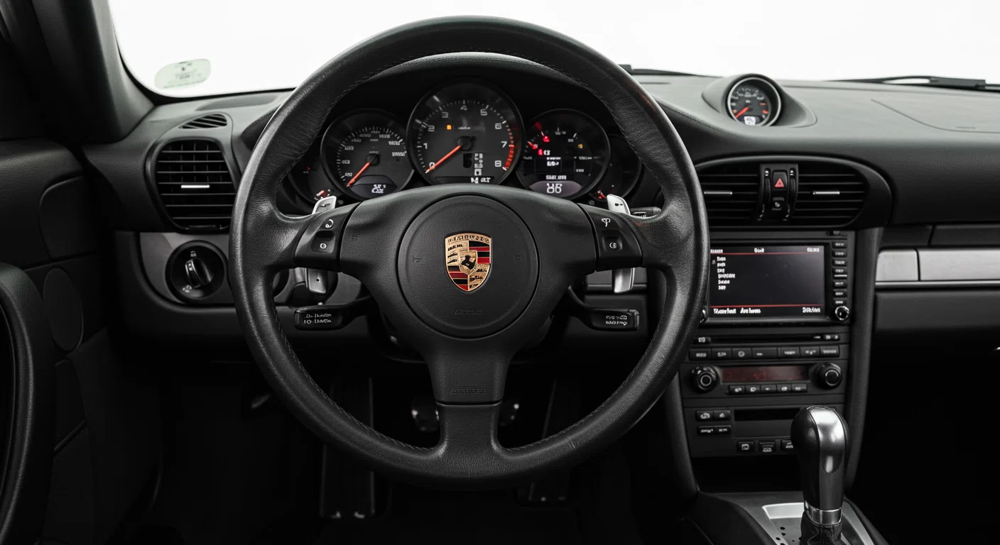 ポルシェボクスターのコックピットと運転席からの視点
