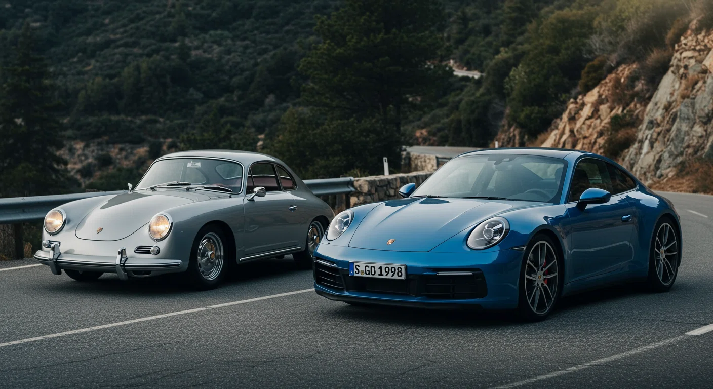初期のポルシェ356と現代のポルシェ911