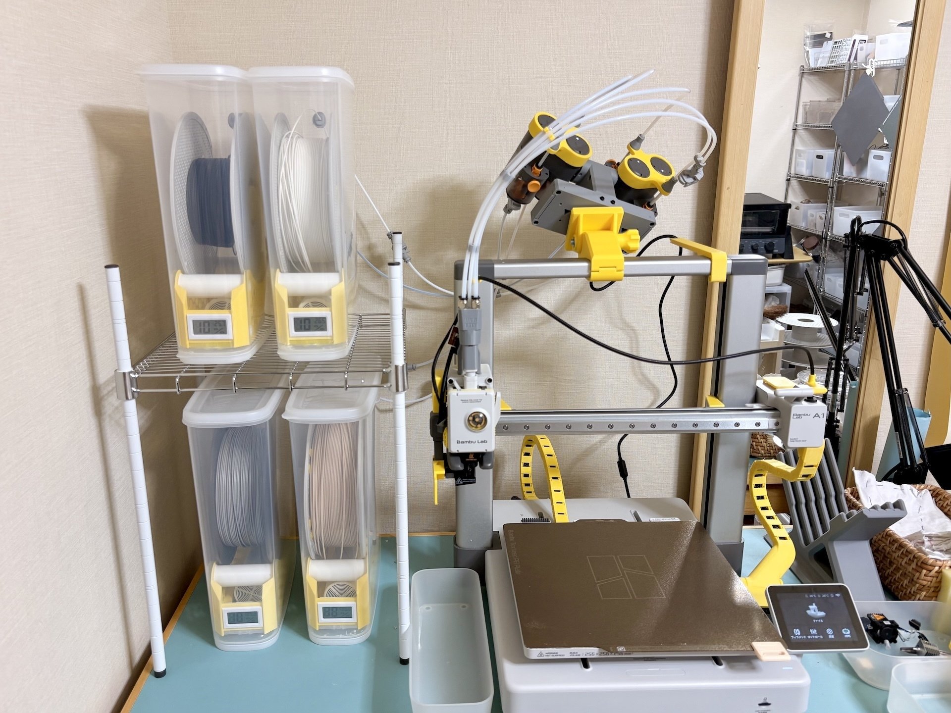 bambulab 純正フィラメント6本とドライボックスのセット Bambu Lab X1-Carbon AMS除湿ボックスの製作｜じゅんちゃん / K