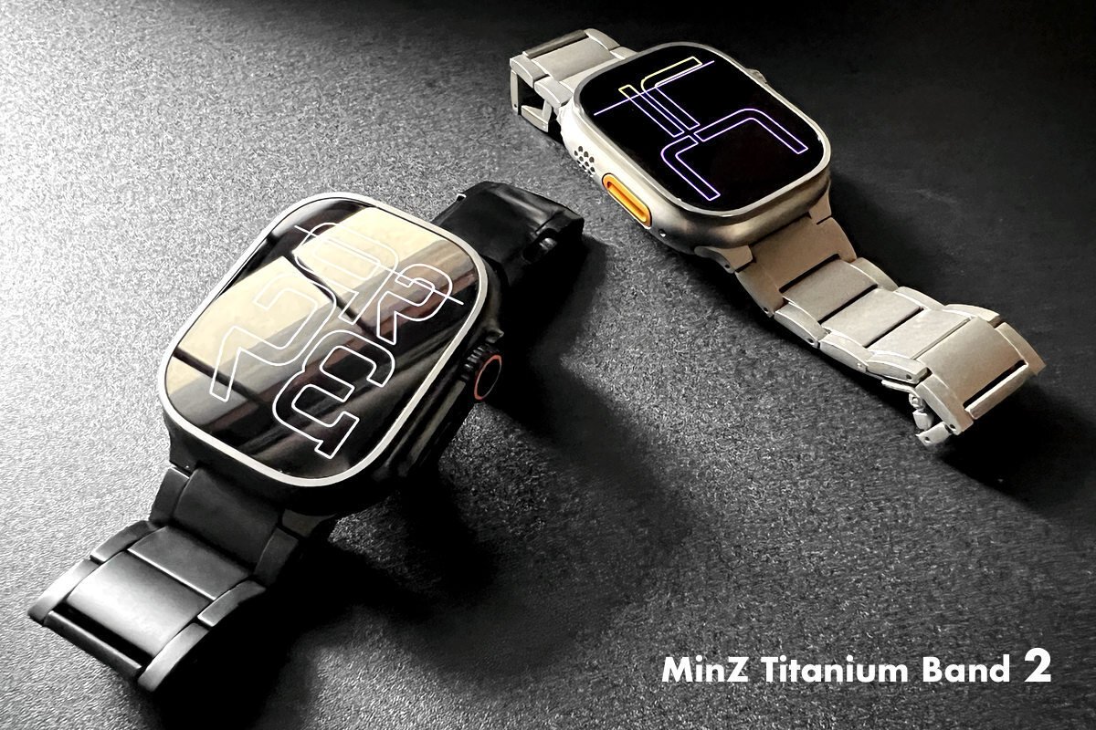 【MinZ ミンズ】チタン バンド NOMAD ノマド Apple  Watch 速報】【Apple Watch Ultra 2 ブラックチタニウム】NOMADとMinZ