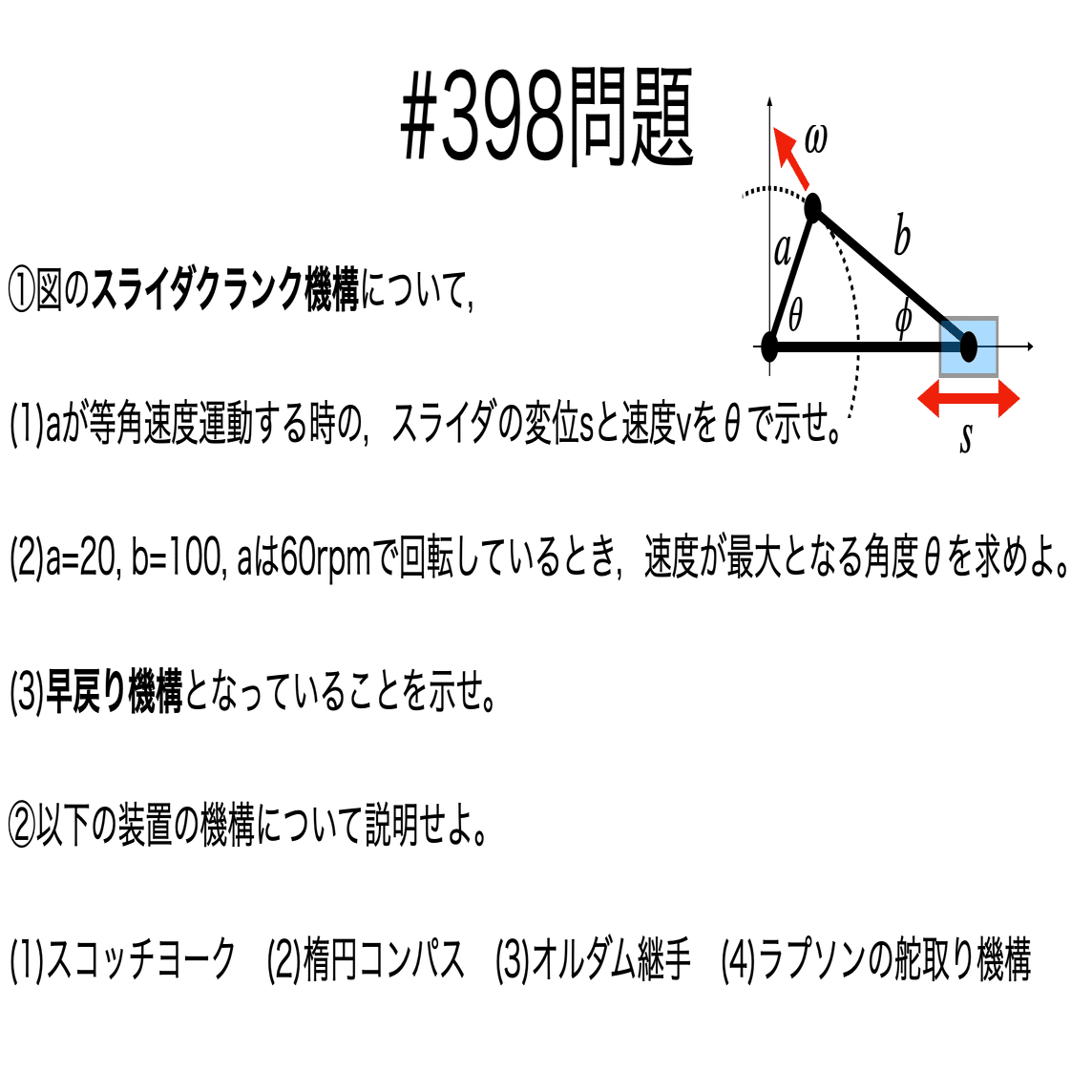 書記が物理やるだけ#398 スライダクランク機構，両スライダ機構｜鈴華書記（Writer Rinka）