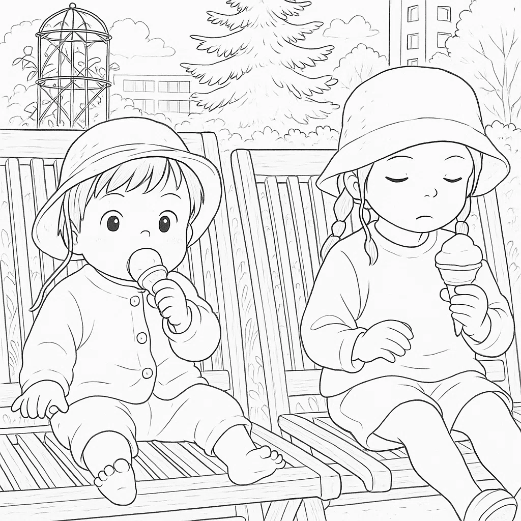 E5白黒画「はじめての子供」 マニアックな推しもOK！画像生成AIで叶えるわが子専用ぬりえ｜かのこ