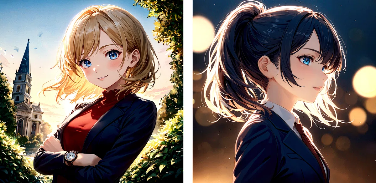 two sample images of 4x_NMKD-YandereNeoXL_200k