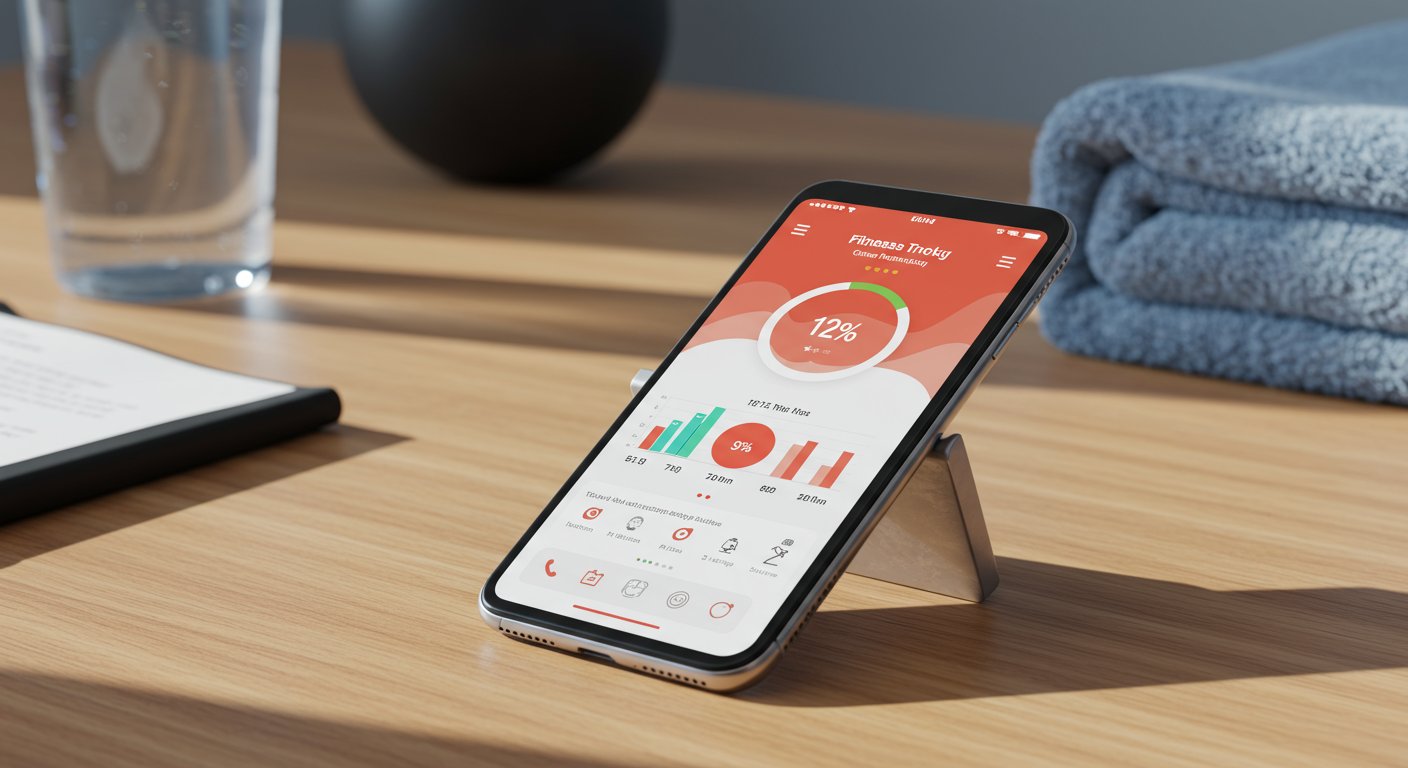 スマートフォンでボディメイクの進捗を管理するイメージ