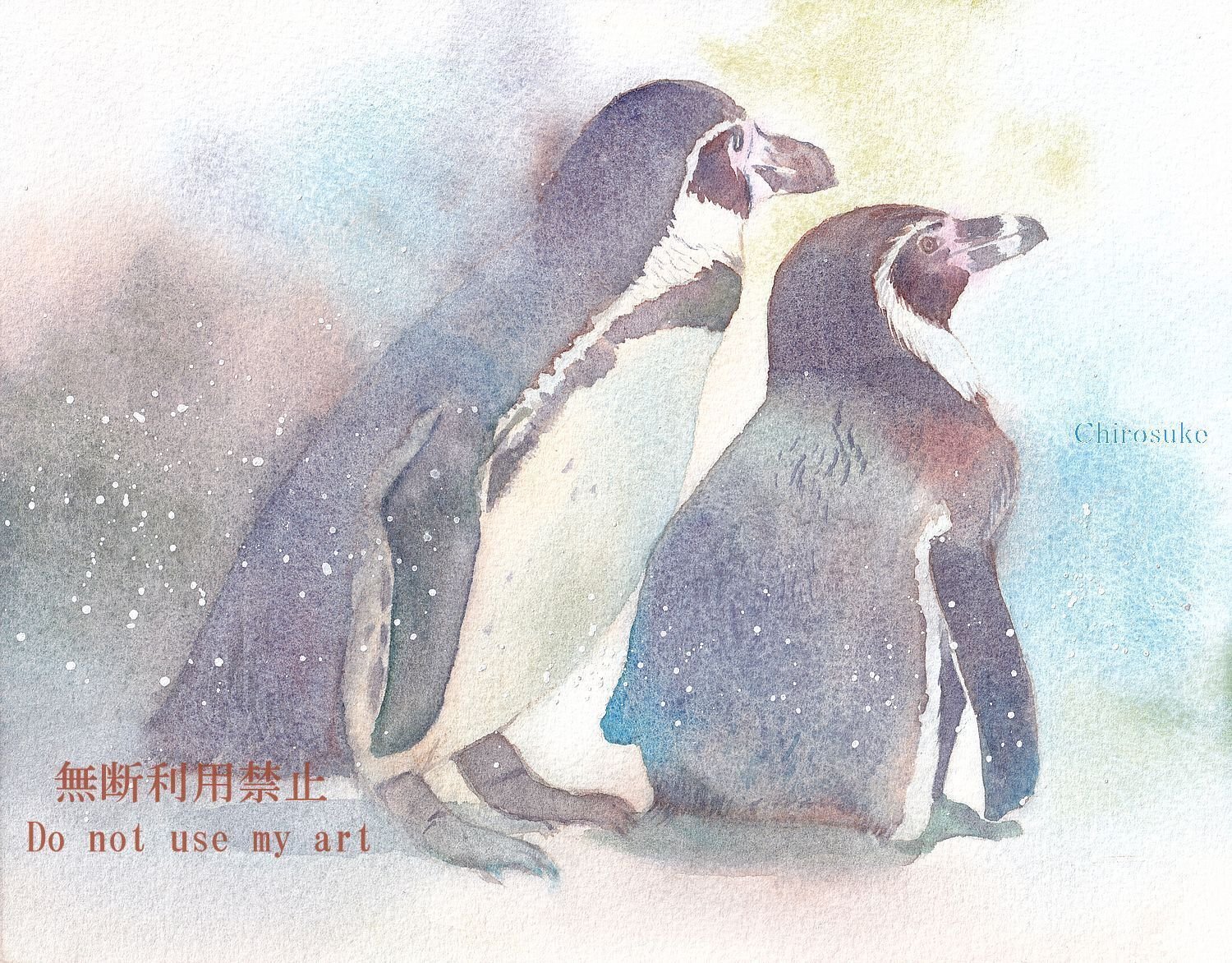 水彩画 ペンギン アート Amazon | かわいいペンギンの水彩画 数字キットによる絵画 数字油絵