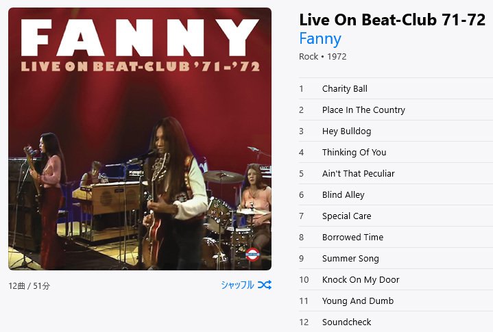 Live On Beat-Club 71-72 - FANNY ～ 悶絶ライブを聴け！の巻