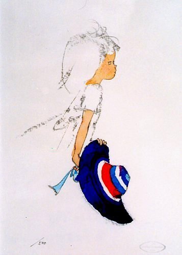 いわさきちひろ 2019年イヤーズプレート スケッチブックを持つ青い帽子の少女 いわさきちひろ 2019年イヤーズプレート スケッチブックを持つ青い帽子