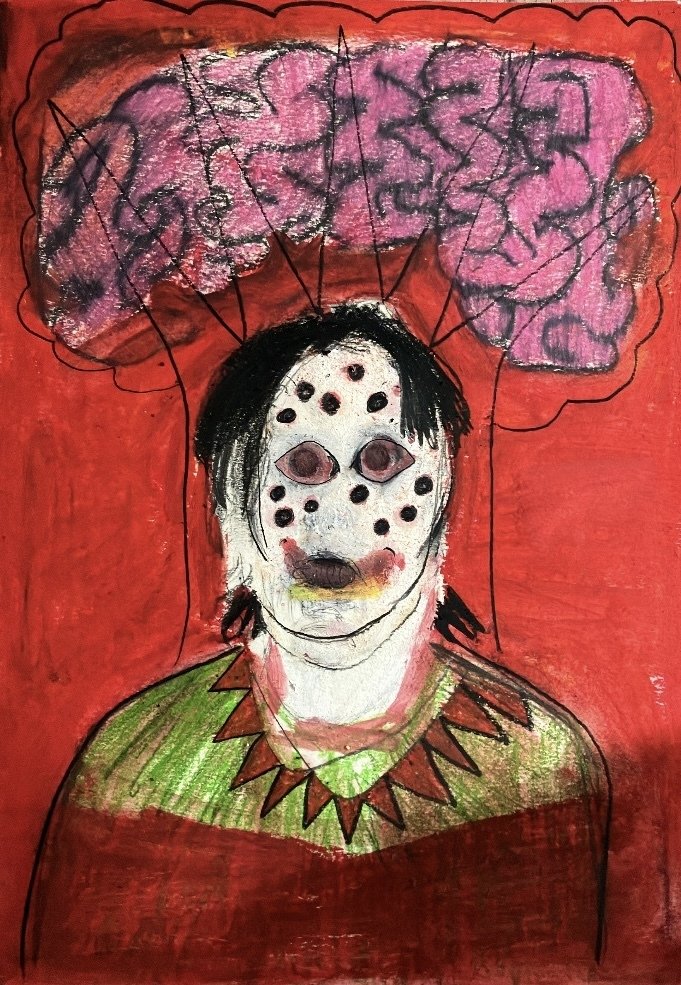 絵画 （J） ジャン・ジャンセン(Jean Jansem)「バラ色のペチコートの少女