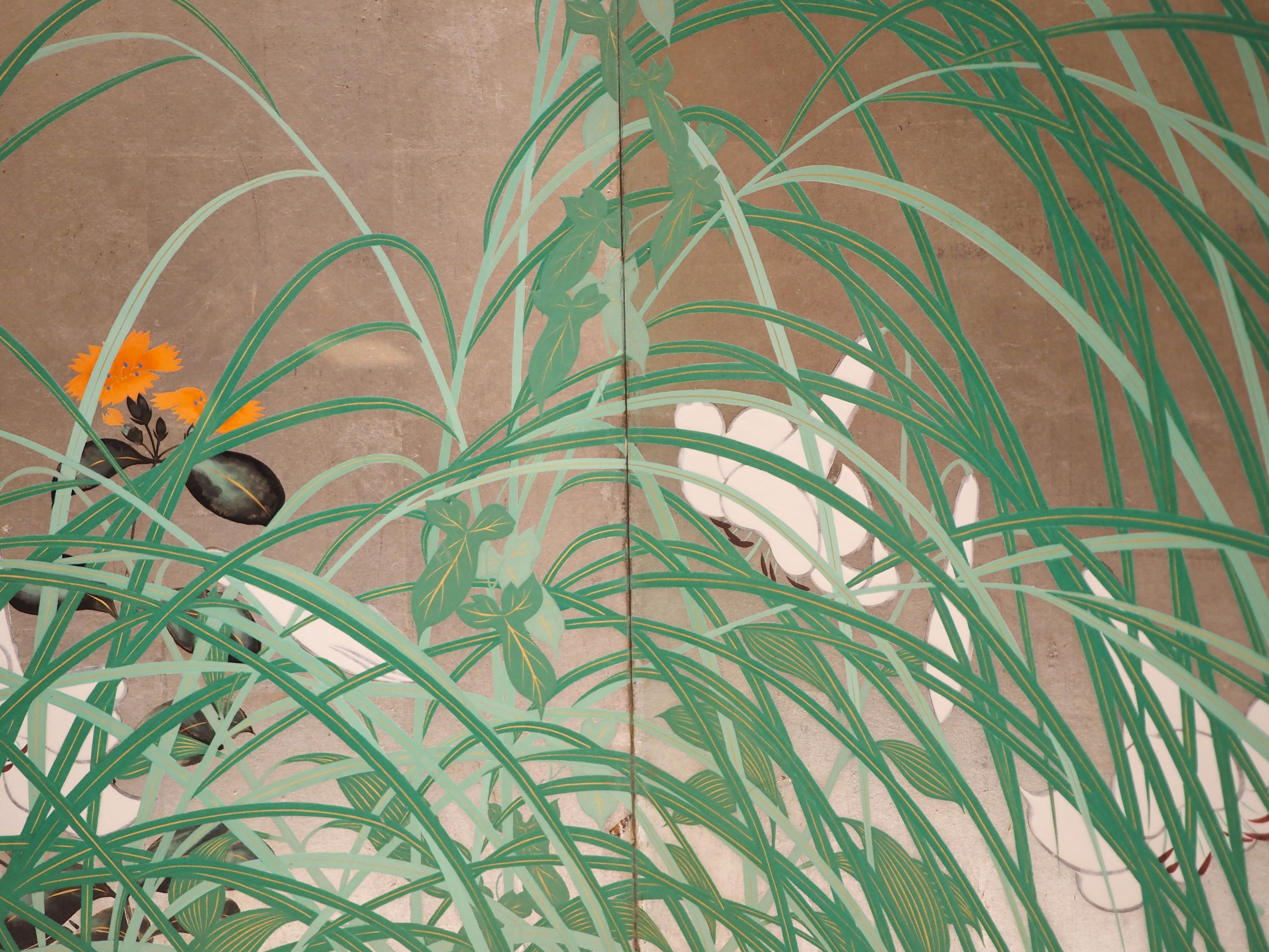 酒井抱一さんの系譜を継ぐ、雨華庵4代の道一さんが描いた《夏草図屏風