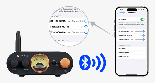 タイムセール】Fosi Audio MC101 Bluetooth ステレオアンプ 100W*2