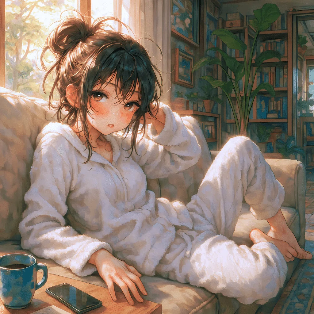 穏やかな休日【AIイラスト＋4コマ漫画】｜Alpaka
