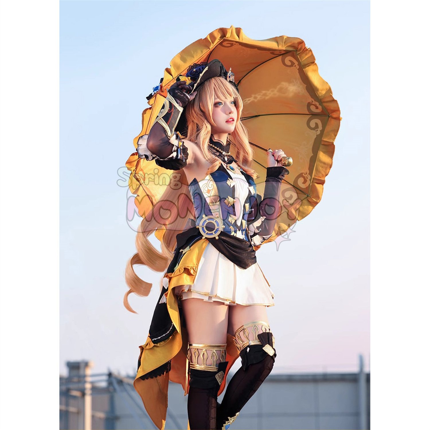 江南猫次 原神 コスプレ ナヴィア 衣装 ※ウィッグ 靴 傘 サングラス