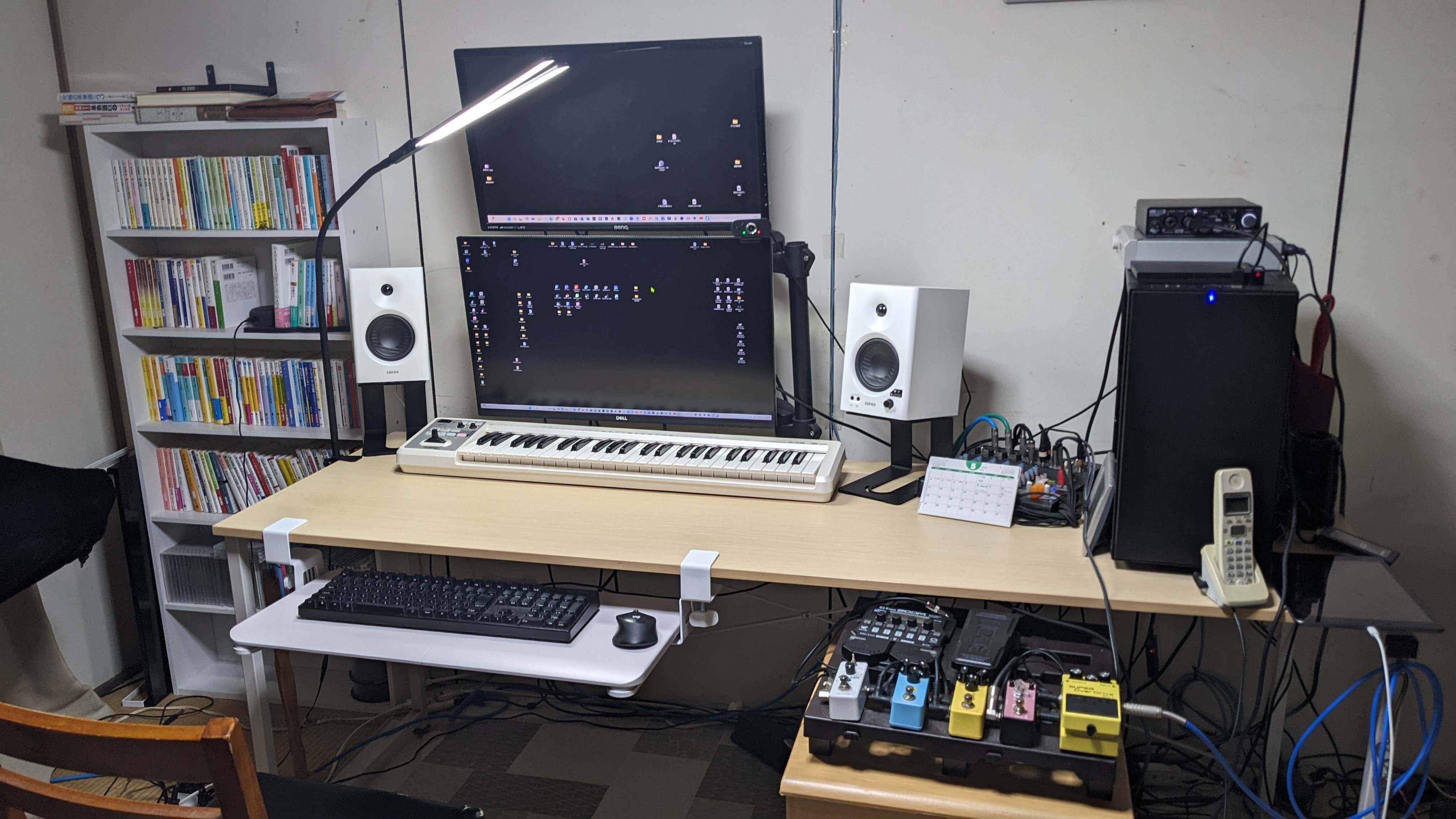 DTMデスク リニューアル（キーボードトレイ導入、49鍵盤復活