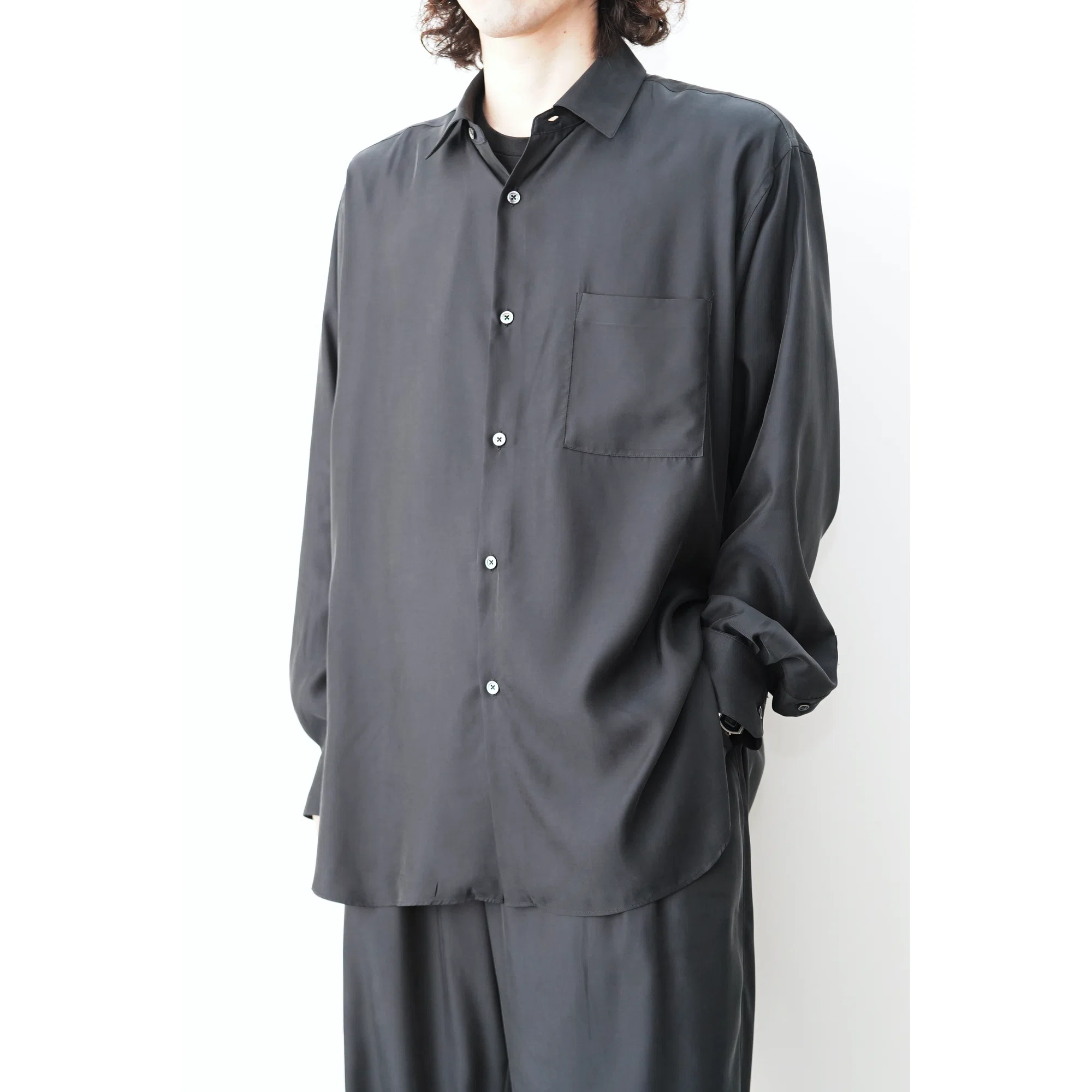 とろける服。ssstein(シュタイン) Cupro Twill Oversized LS Shirt