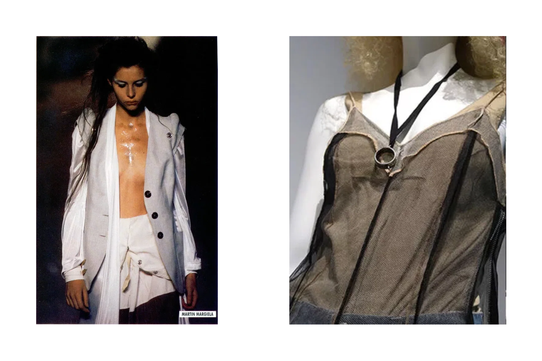 Maison Martin Margiela / メゾンマルタンマルジェラ | 白タグ インサイドアウト カットオフ キャミソール | ブラック | レディース maison margiela ”ここのえ期