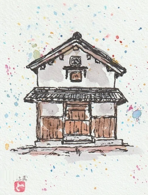 No.372 土蔵を描いた｜水彩スケッチ帖