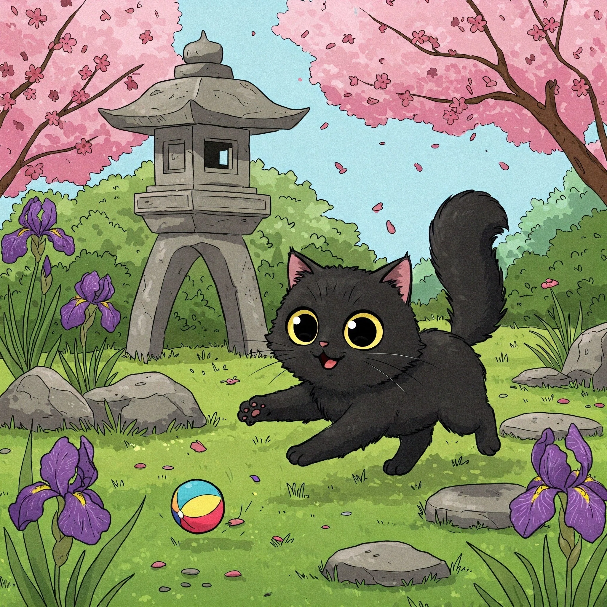 Geminiさんで三毛猫、白猫と作ったから今度はやっぱり黒猫でしょう