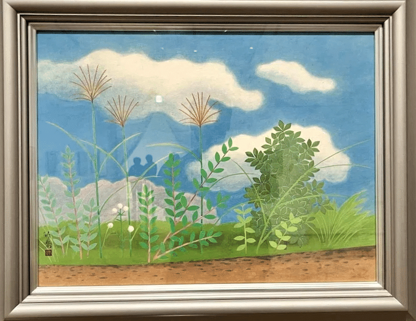模写】絵画 小野竹喬 日本画 山の詩情 風景画 雄大な山々と空