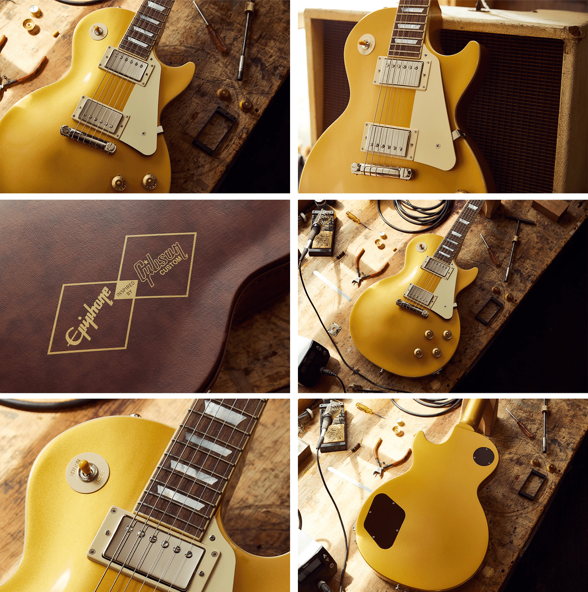 Tak.M 好き　　Epiphone レスポールスタイル エレキギター ゴールド Tak Matsumoto 1955 Les Paul Standard, Antique Gold | Epiphone