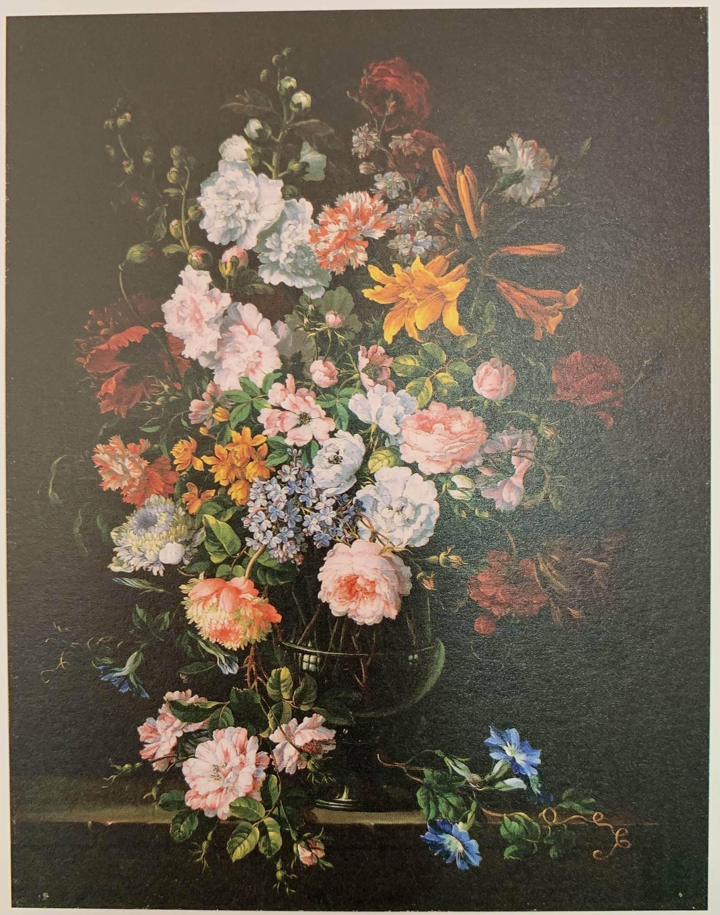 絵画 洋風 花 肖像画 モノクロ 絵画