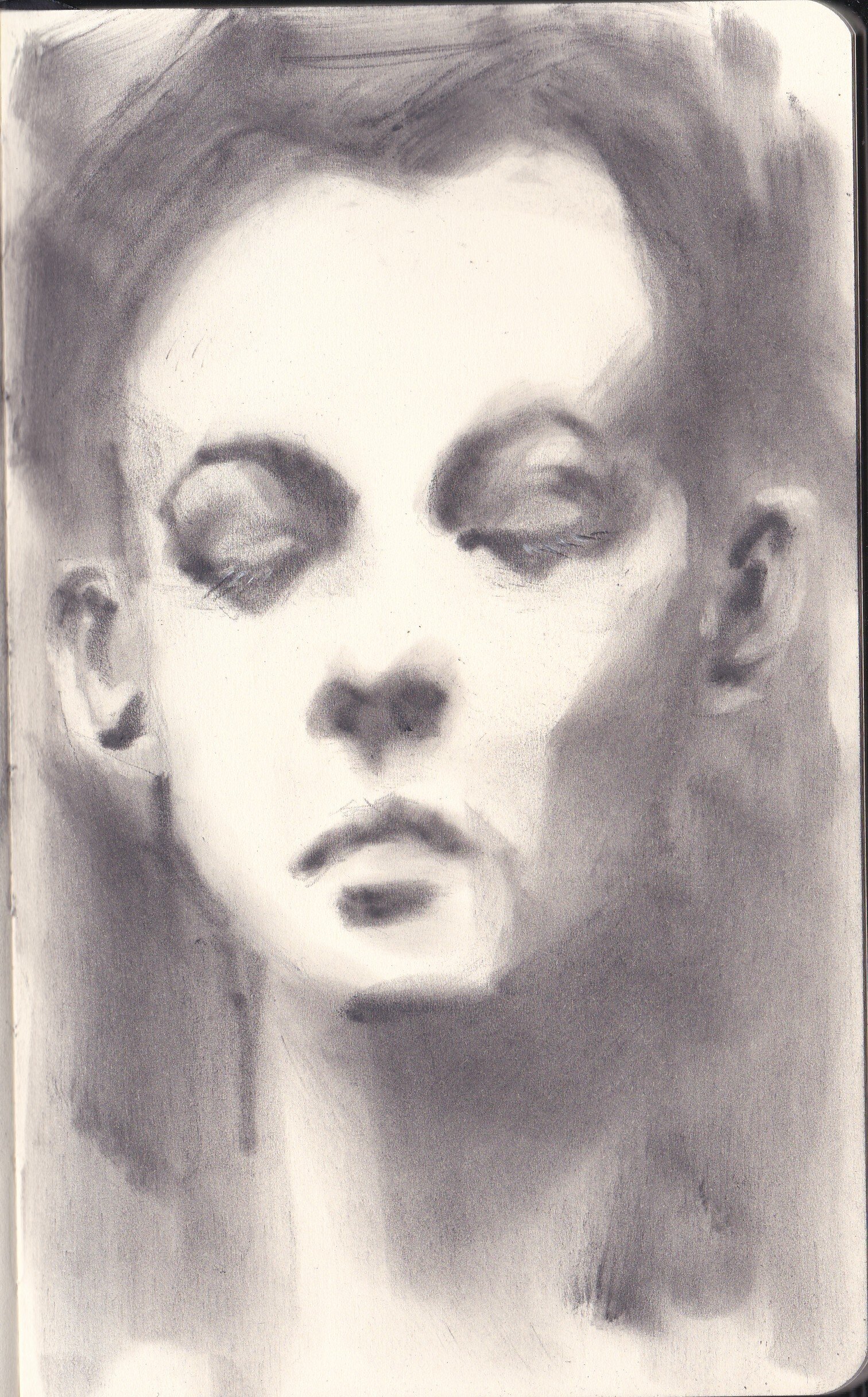 木炭とスポンジを使って描いてみました【スケッチ・絵画】｜べそかき