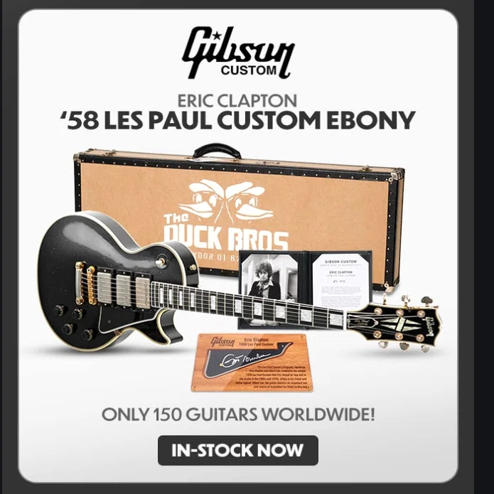 Eric Clapton / Gibson Custom 1958 Les Paul Ebony & Jim Dunlop Cry