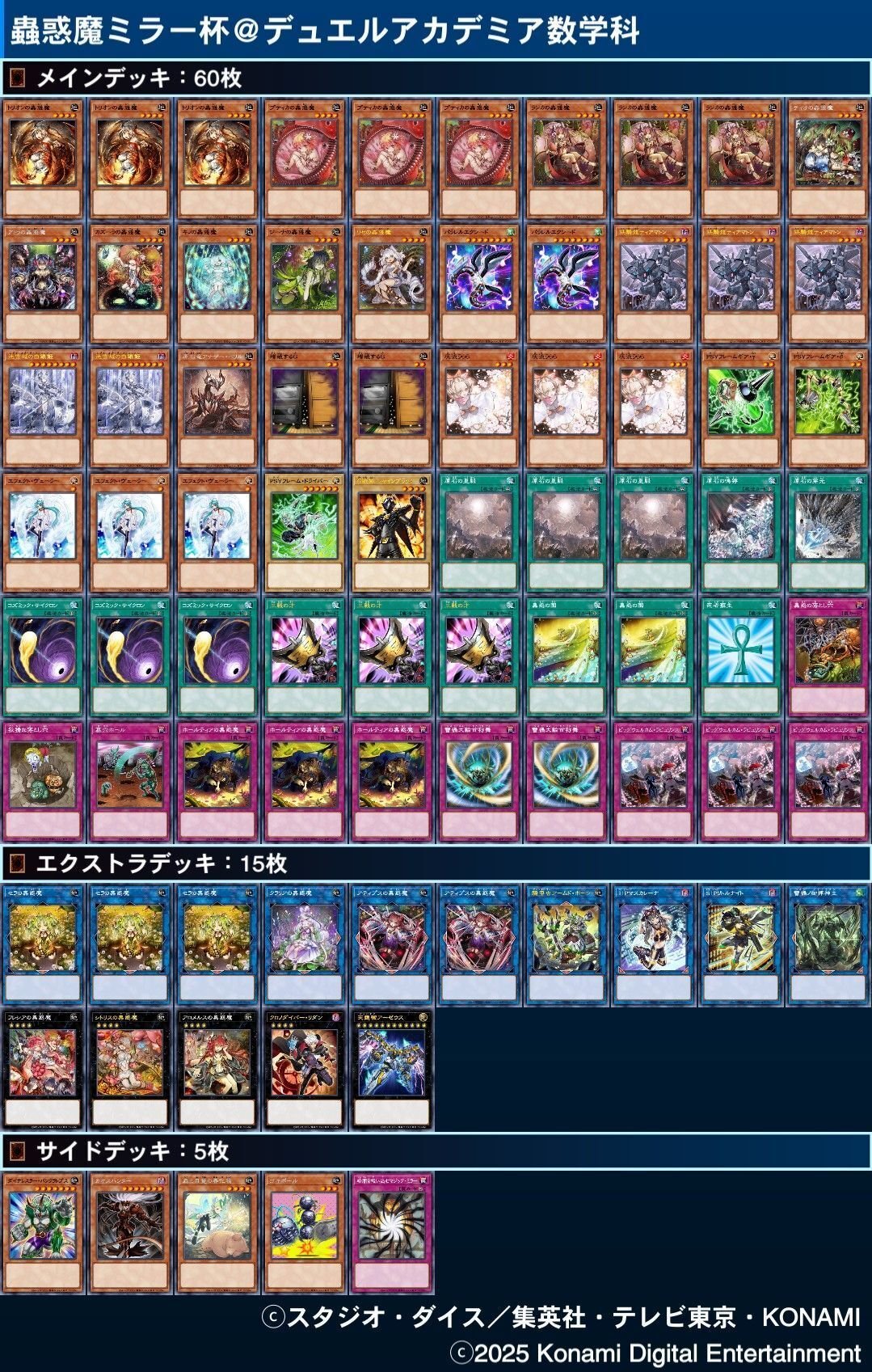 蟲惑魔ミラー限定杯事前考察/大会レポート｜デュエルアカデミア数学科