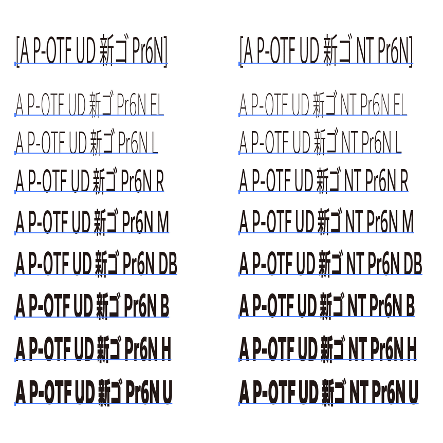 Illustrator】カテゴリ別ウエイト順にフォントを一覧表示し、フォント