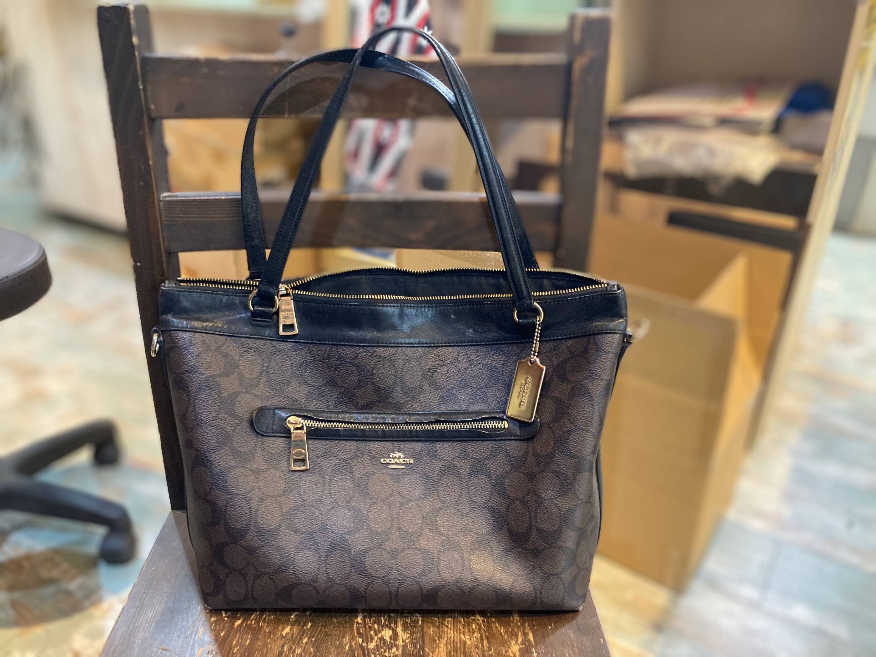 ファスナー/ジッパー修理】COACH/コーチショルダーバッグの