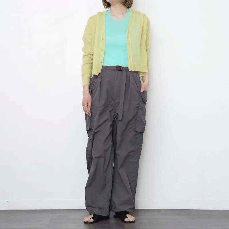 フィーニー Nylon taffeta military pants1 PHEENY/NYLON TAFFETA MILITARY PANTS(KHAKI)