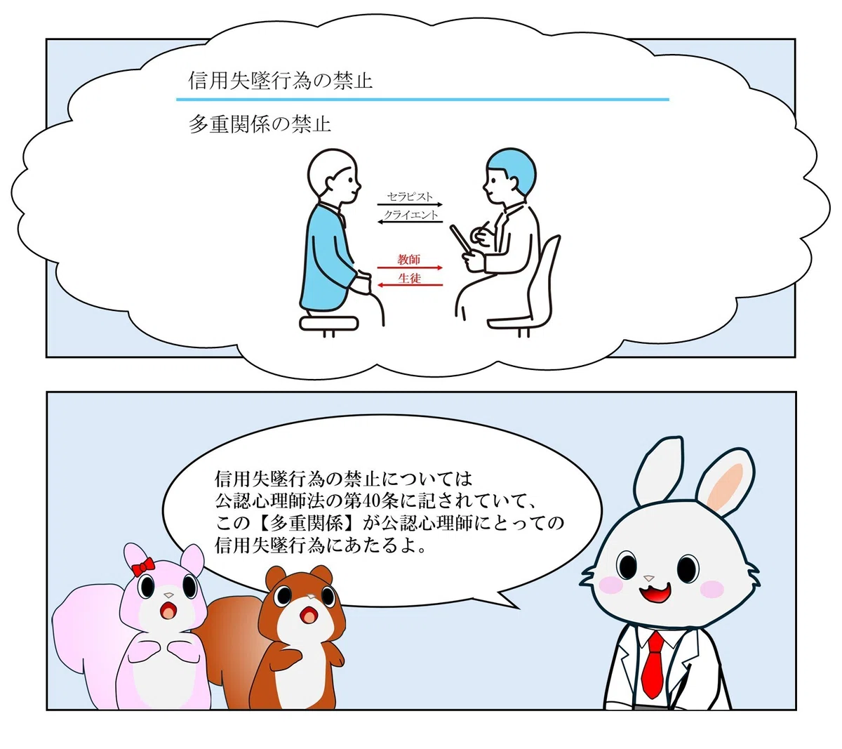 【公認心理師試験対策】信用失墜行為の禁止|もふせん!@ショートまんが