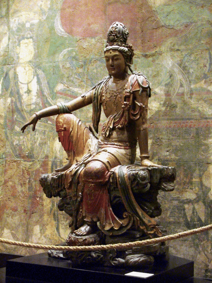仏教美術 木彫 水月観音菩薩像 仏像 修縁堂】木彫り 仏像 水月観音菩薩像 彫刻 仏教工芸品 柘植材