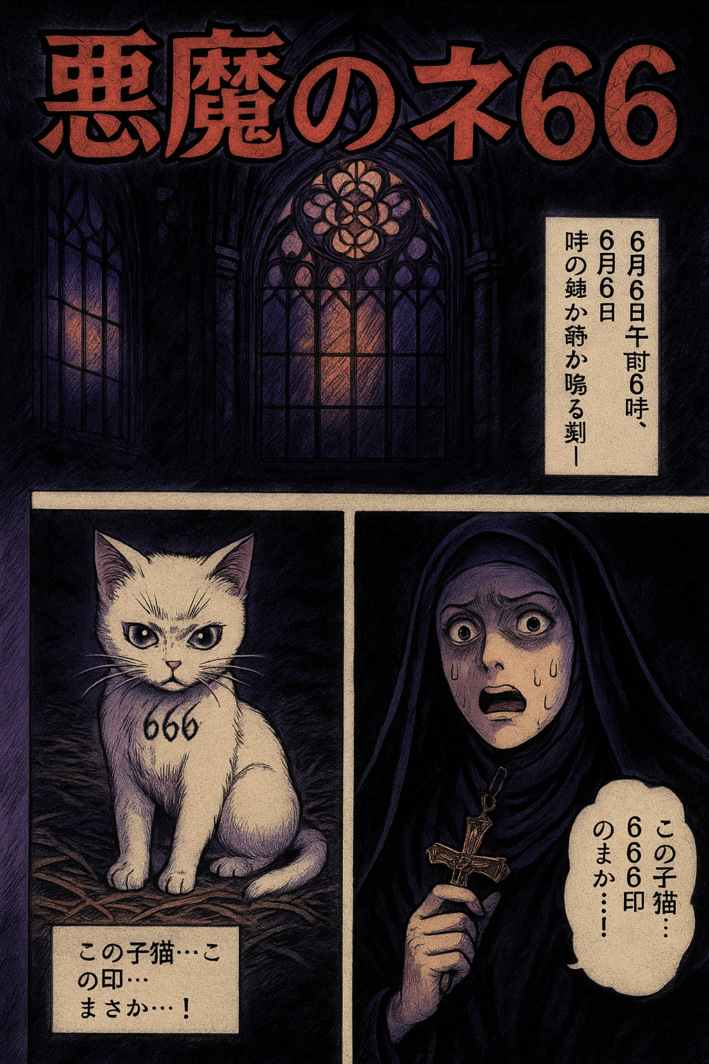 悪魔のネコ666 □第1話「黒い予言と白い獣」｜美和